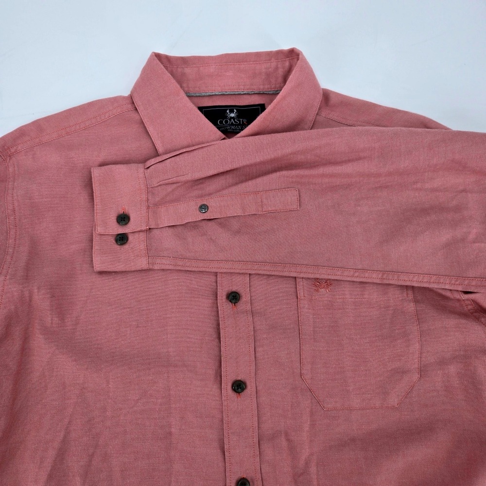 Coast Apparel The Bowman Shirt‎ Long Sleeve Button Up Heather Red Medium